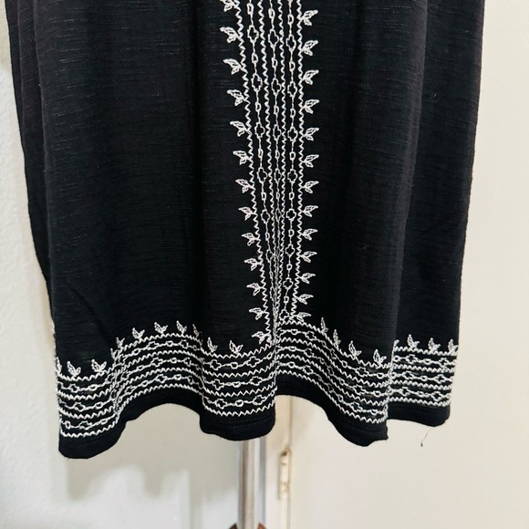 Rafaella Black Bohemian Embroidered Women's Relaxed Fit Lightweight Top Size XL‎ - Picture 4 of 17